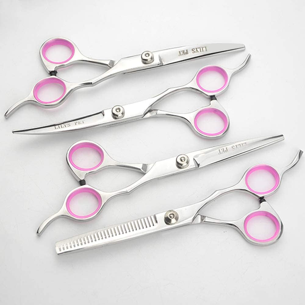 Professional PET DOG Grooming Scissors Suit,Cutting&Curved&Thinning Shears (6.0")