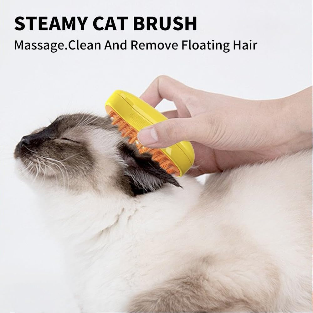 Self cleaning outlet cat brush