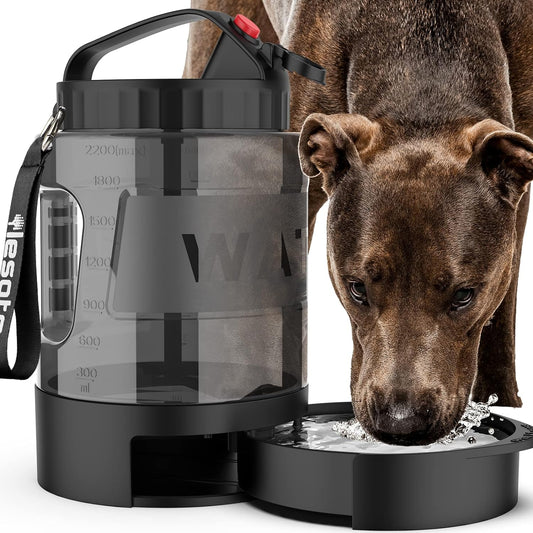 Dog Water Dispenser, 77OZ Large Dog Water Bottle Portable for Camping Dog Park Hiking, Dog Water Bowl Dispenser with Pull-Out Travel Water Bowls for Dogs Travel Water Bottle, BPA Free