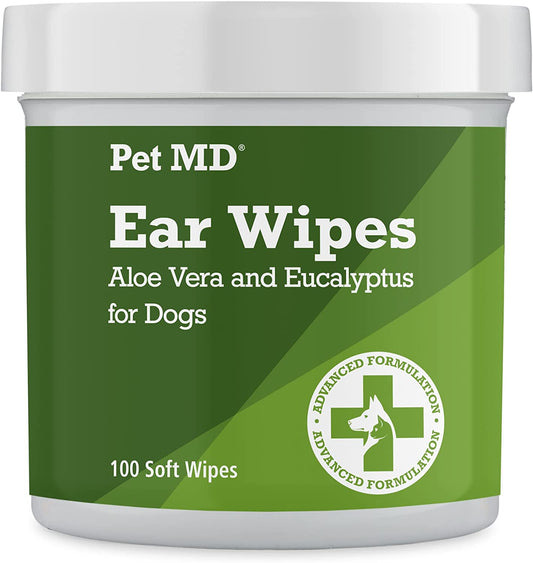 - Dog Ear Cleaner Wipes - Otic Cleanser for Dogs to Stop Ear Itching, and Infections with Aloe and Eucalyptus - 100 Count