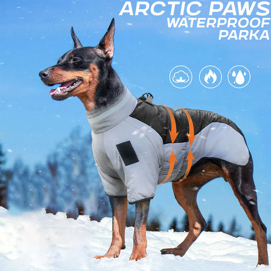 Arctic Paws Waterproof Parka - Reflective Design, All-Weather, Winter-Ready