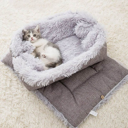 2-In-1 Self Warming Cat Bed for Outdoor or Indoor