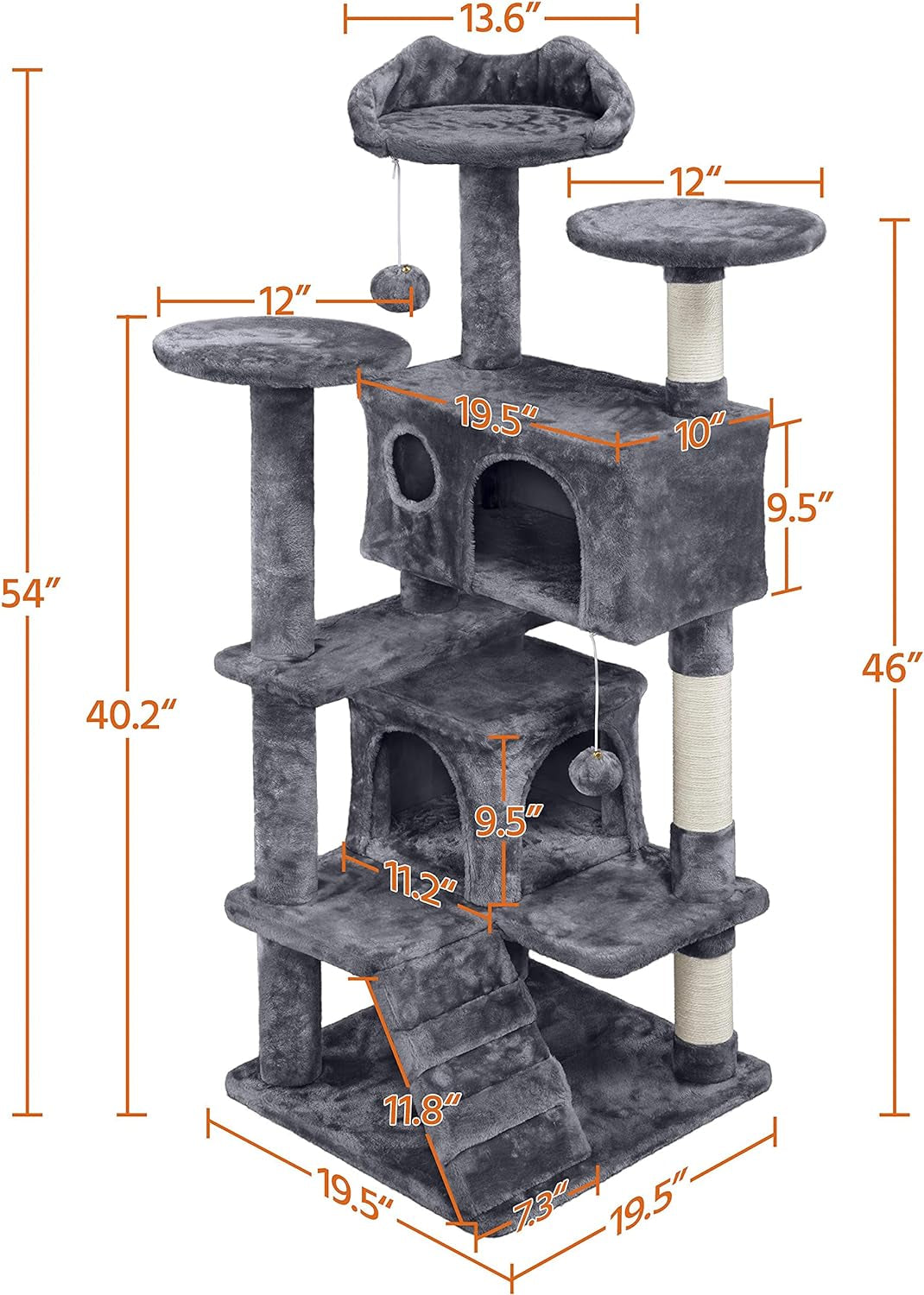 54In Cat Tree Tower Condo Furniture Scratch Post for Kittens Pet House Play