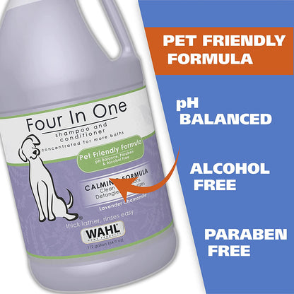 USA 4-In-1 Calming Pet Shampoo for Dogs – Cleans, Conditions, Detangles, & Moisturizes with Lavender Chamomile - Pet Friendly Formula – 64 Oz - Model 821000-050