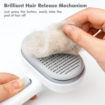 Cat Brush with Release Button, Cat Brushes for Indoor Cats Shedding, Cat Brush for Long or Short Haired Cats, Cat Grooming Brush Cat Comb for Kitten Rabbit Massage Removes Loose Fur