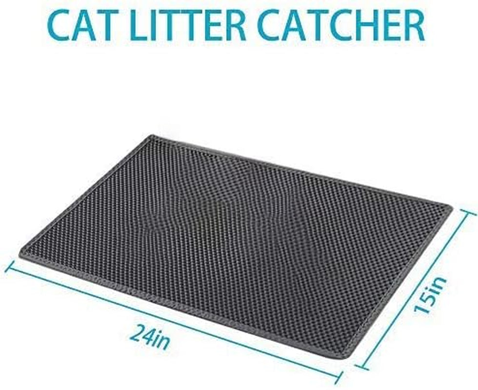 Cat Litter Mat, 15X24 Inch Litter Box Mat,Honeycomb Double Layer Trapping Litter Mat Design,Waterproof Urine Proof Kitty Litter Mat,Easy Clean Scatter Control (Grey, 15X24 Inch (Pack of 1))