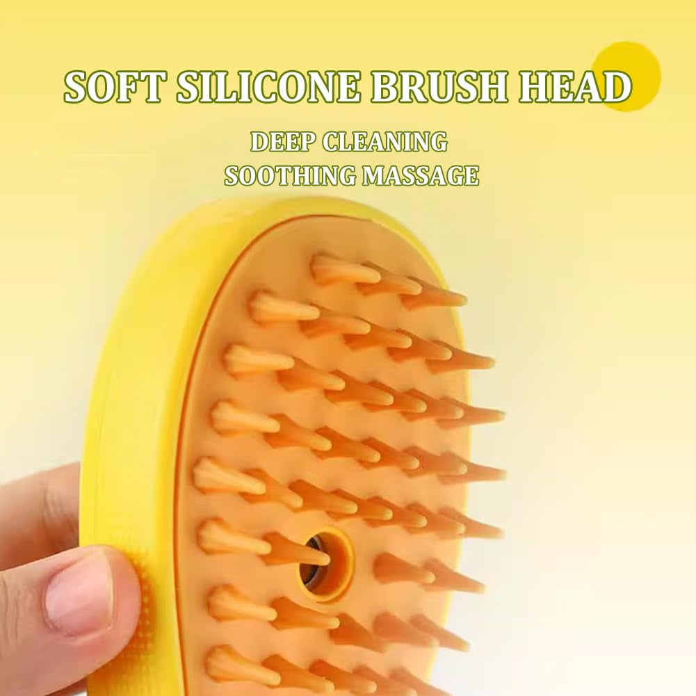 Steamy Cat Brush - 3 In1 Cat Steamy Brush, Self Cleaning Steam Cat Brush, Cat Steamer Brush for Massage, Cat Hair Brush for Removing Tangled and Loosse Hair