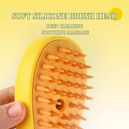 Steamy Cat Brush - 3 In1 Cat Steamy Brush, Self Cleaning Steam Cat Brush, Cat Steamer Brush for Massage, Cat Hair Brush for Removing Tangled and Loosse Hair