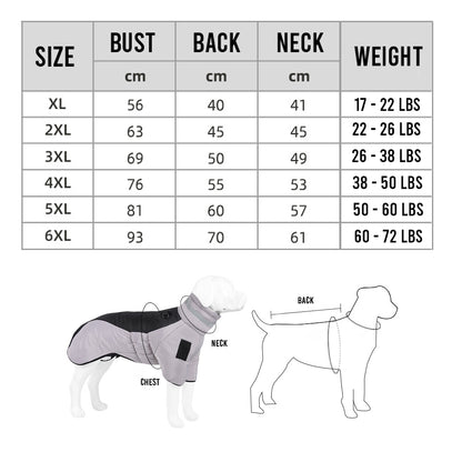 Arctic Paws Waterproof Parka - Reflective Design, All-Weather, Winter-Ready