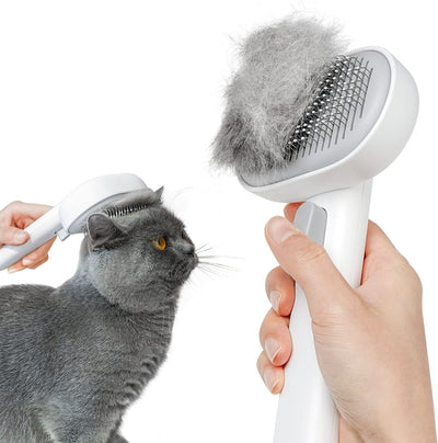 Cat Brush with Release Button, Cat Brushes for Indoor Cats Shedding, Cat Brush for Long or Short Haired Cats, Cat Grooming Brush Cat Comb for Kitten Rabbit Massage Removes Loose Fur