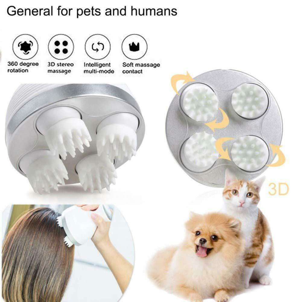 Silicone Multifunctional Dragon Gripping Head Pet Massager USB Electric Pet Cat Paw 3D Scalp Massager Kneading Scalp Massager