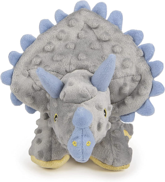 Dinos Frills Squeaky Plush Dog Toy, Chew Guard Technology - Gray, Large