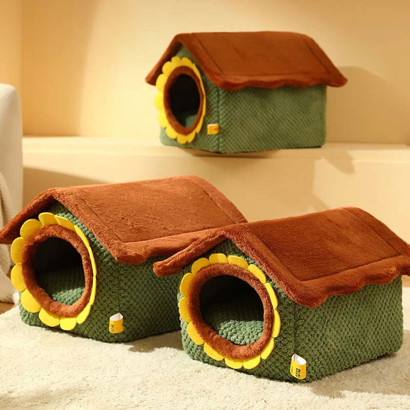 Cute Cat House - Sunflower Plush Cat House