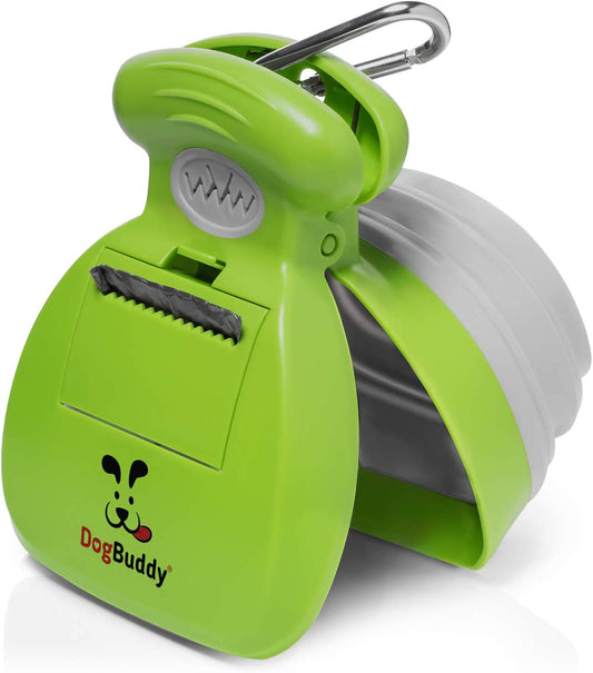 Pooper Scooper, Portable Dog Pooper Scooper, Poop Scoop for Small and Large Dogs, Pooper Scooper with Bag Attachment, Leash Clip and Dog Poop Bags Included (Medium, Kiwi)