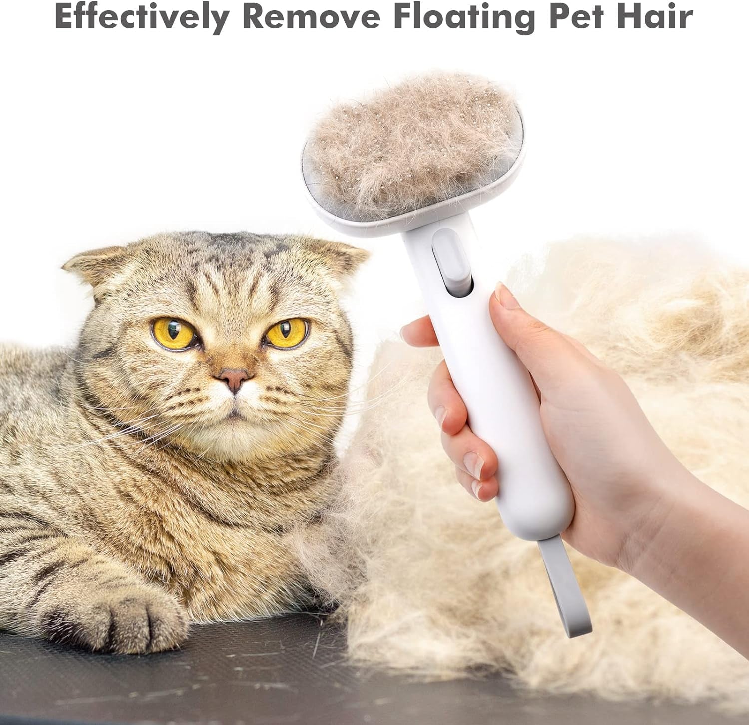 Cat Brush with Release Button, Cat Brushes for Indoor Cats Shedding, Cat Brush for Long or Short Haired Cats, Cat Grooming Brush Cat Comb for Kitten Rabbit Massage Removes Loose Fur